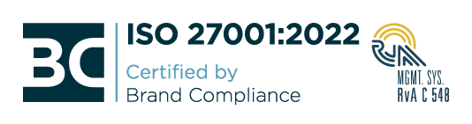 ISO 27001:2022 certificate, issued under RvA accreditation